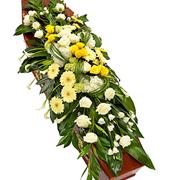 Yellow and White Casket Spray